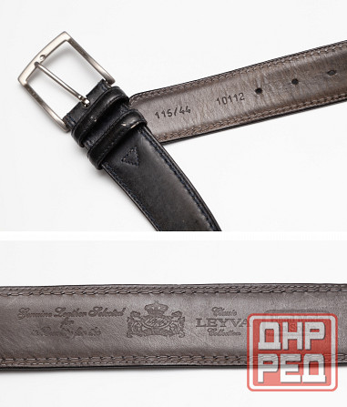 Ремень мужской кожаный б/у темно-серый Leyva Испания Донецк - изображение 4