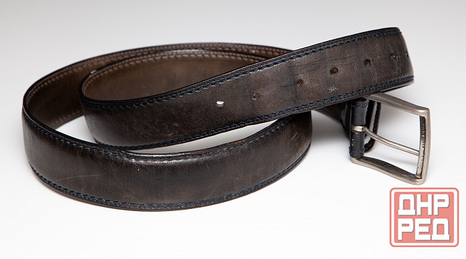 Ремень мужской кожаный б/у темно-серый Leyva Испания Донецк - изображение 5