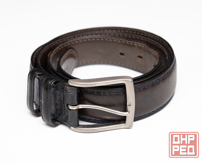 Ремень мужской кожаный б/у темно-серый Leyva Испания Донецк - изображение 2