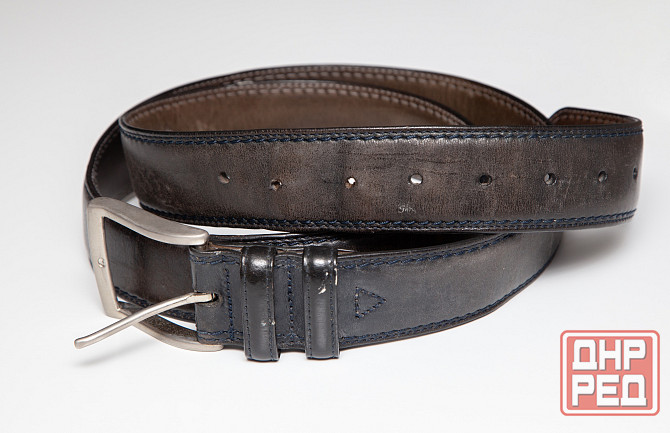 Ремень мужской кожаный б/у темно-серый Leyva Испания Донецк - изображение 6