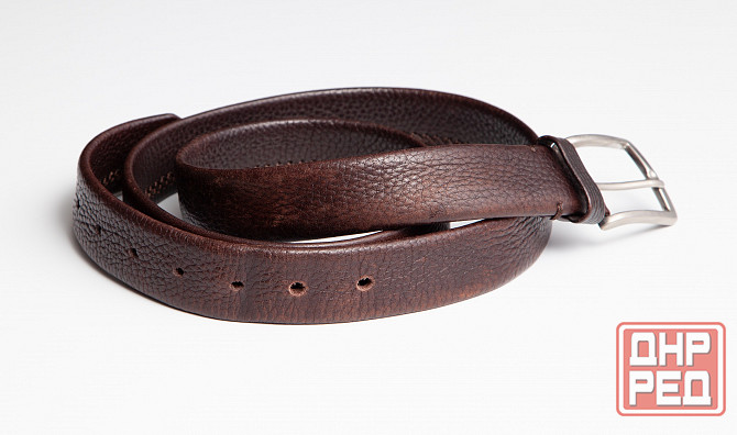 Ремень мужской кожаный б/у коричневый Leyva Испания Донецк - изображение 3