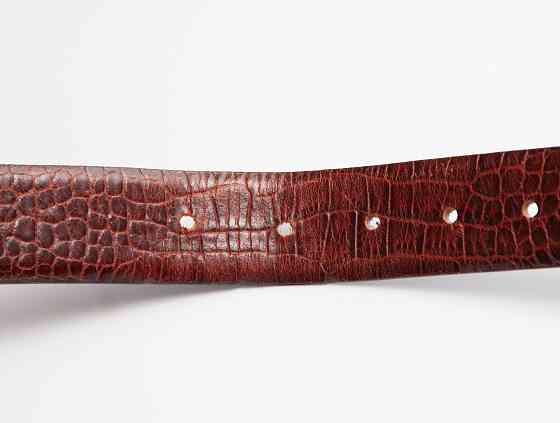 Ремень мужской кожаный б/у коричневый рептилия Донецк