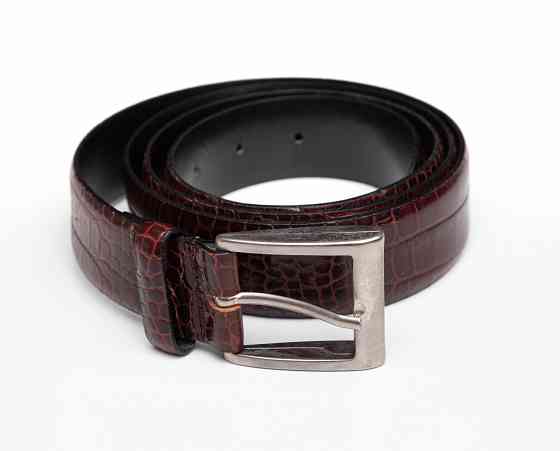 Ремень мужской кожаный б/у коричневый рептилия Донецк