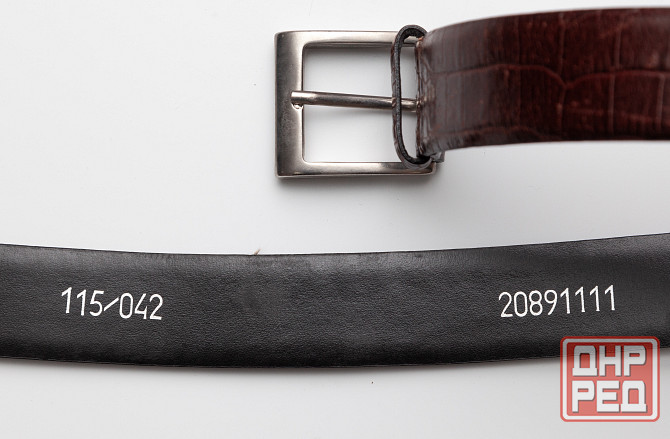 Ремень мужской кожаный б/у коричневый рептилия Донецк - изображение 3