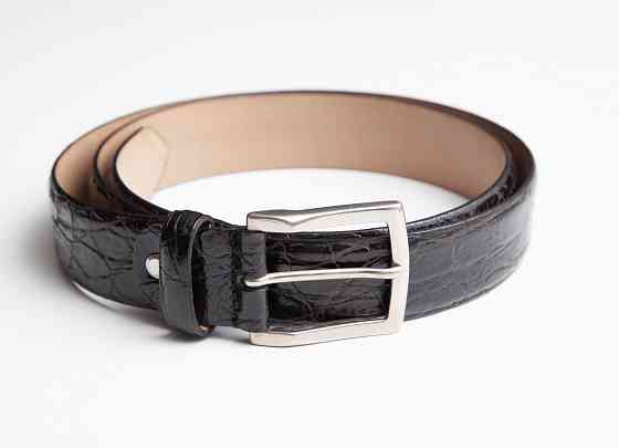 Ремень мужской кожаный б/у рептилия Feraud черный Донецк