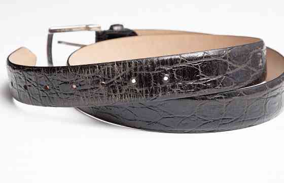 Ремень мужской кожаный б/у рептилия Feraud черный Донецк