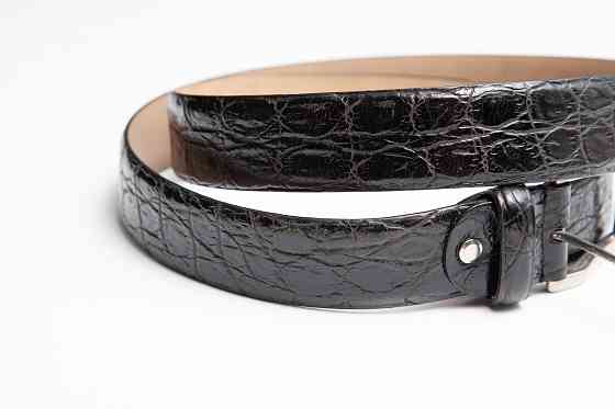 Ремень мужской кожаный б/у рептилия Feraud черный Донецк