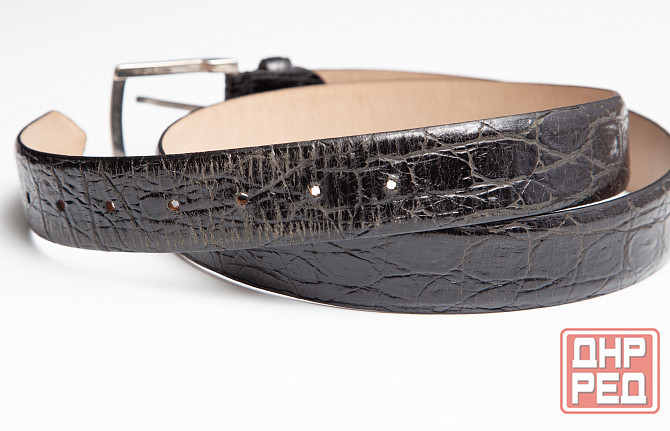 Ремень мужской кожаный б/у рептилия Feraud черный Донецк - изображение 5