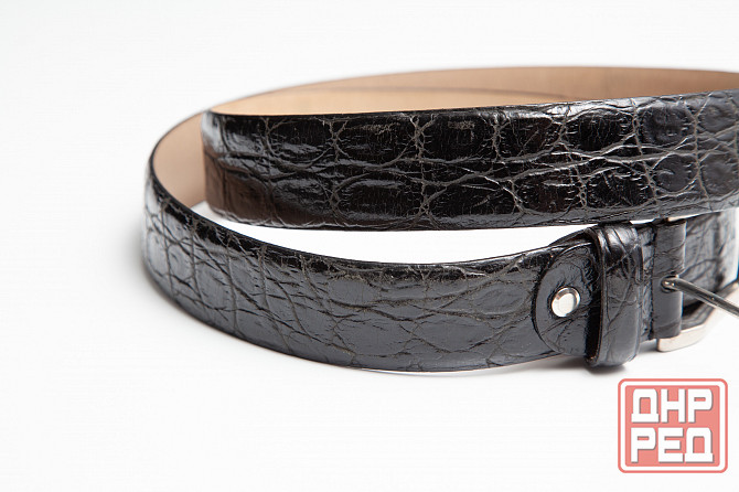 Ремень мужской кожаный б/у рептилия Feraud черный Донецк - изображение 4