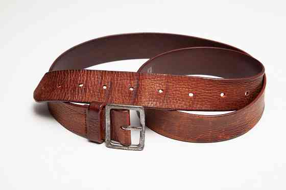 Ремень мужской кожаный б/у коричневый Донецк