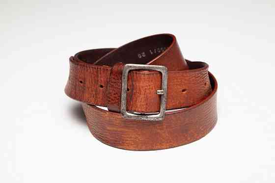 Ремень мужской кожаный б/у коричневый Донецк