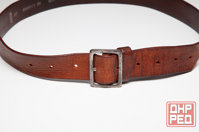 Ремень мужской кожаный б/у коричневый Донецк - изображение 2