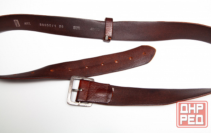 Ремень мужской кожаный б/у коричневый Донецк - изображение 7