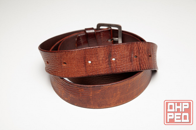 Ремень мужской кожаный б/у коричневый Донецк - изображение 8