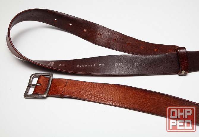 Ремень мужской кожаный б/у коричневый Донецк - изображение 5