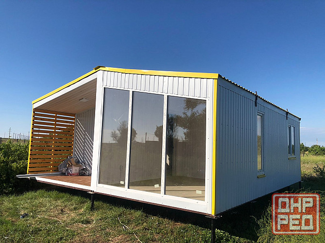 Дачный дом белый с желыми ставками 7х6х2.9 Донецк - изображение 2