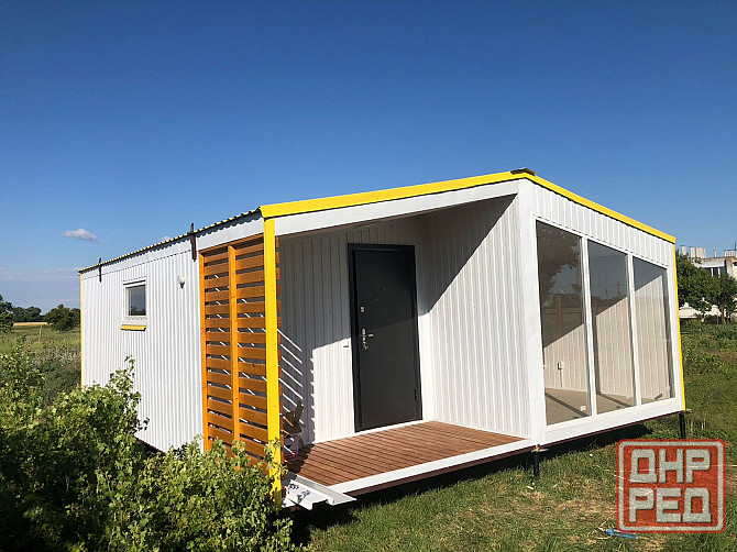 Дачный дом белый с желыми ставками 7х6х2.9 Донецк - изображение 3