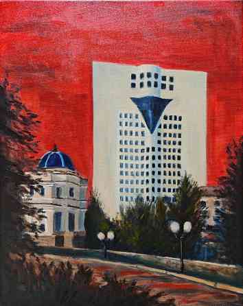 Картина "Красный день" масло холст 40 на 50 Донецк