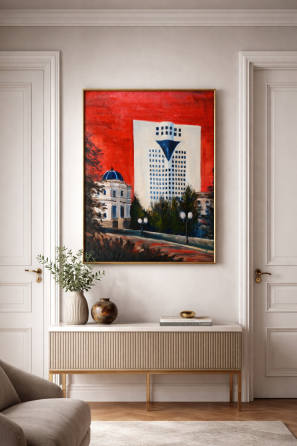 Картина "Красный день" масло холст 40 на 50 Донецк