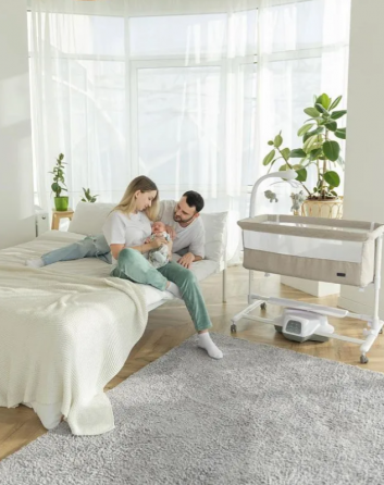 Детская приставная кроватка Carello Bloom с электронной системой укачивания Донецк