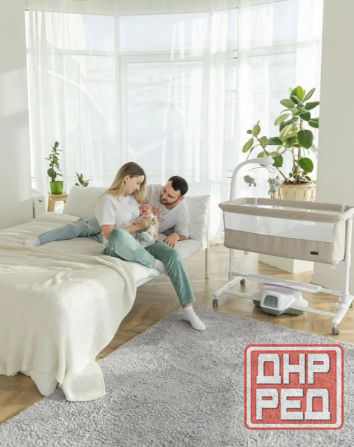 Детская приставная кроватка Carello Bloom с электронной системой укачивания Донецк - изображение 3