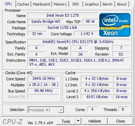 процессор Intel Xeon e3 1275 (аналог Core i7-2600) Донецк