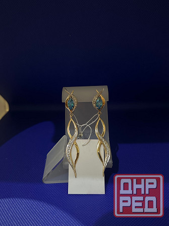 Серьги.Серебро в позолоте. Донецк - изображение 2