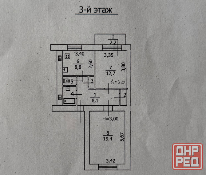 Продам 2-х комн. кв., 3/4 эт., 56.4 м.кв. - Макеевка, ул. Седова, бол. Проф. осмотра Макеевка - изображение 9