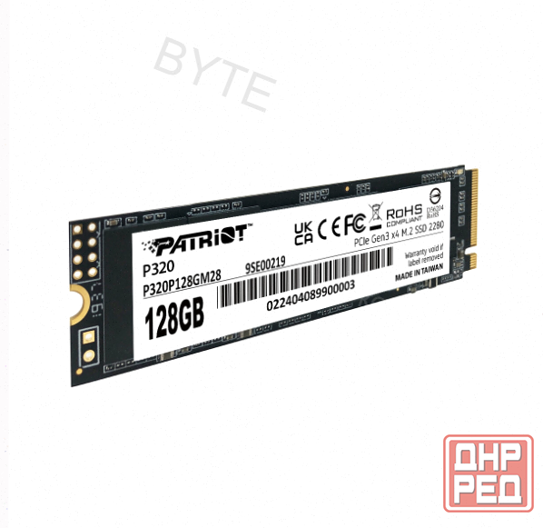 Ssd (арт:арт-1484) накопитель Patriot P320 P320p128gm28 128гб, M.2 2280, Pcie 3.0 X4, Nvme, M.2 Макеевка - изображение 4