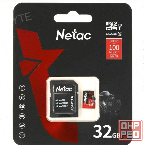 Карта (ар:арт-9725) памяти Micro Securedigital 32gb Netac Sdxc Class 10 (Nt02p500pro-032g-R) Донецк - изображение 2