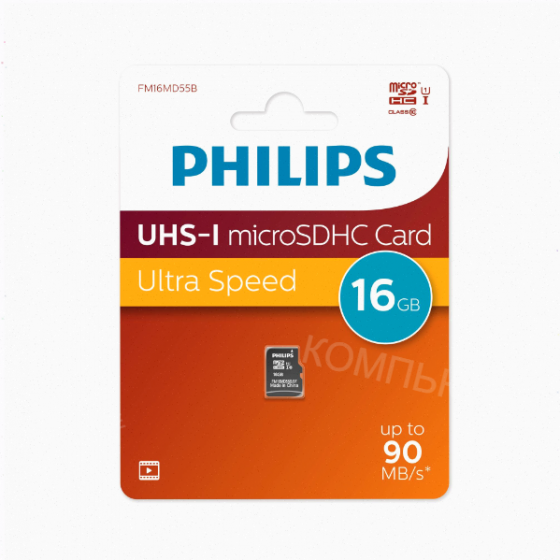 Флеш [арт-1374] карта Microsd 16gb Philips High Speed Microsdhc Class 10 90mb/S Донецк