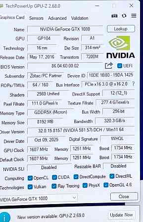 Видеокарта GTX 1080 Донецк