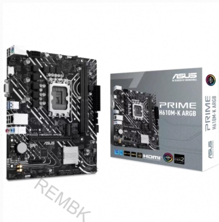 Материнская - арт-4742 плата Asus Prime H610m-K Argb (Lga1700, Matx) Донецк