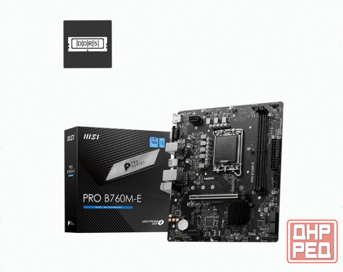 Материнская [арт-4369] плата Msi Pro B760m-E Ddr5, Lga 1700, Intel B760, Matx, Ret Донецк - изображение 2