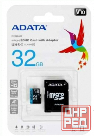 Adata [арт-8220] карта памяти 32гб Adata Ausdh32guicl10a1-Ra1 Microsdhc Uhs-I Class10 + адаптер Донецк - изображение 1