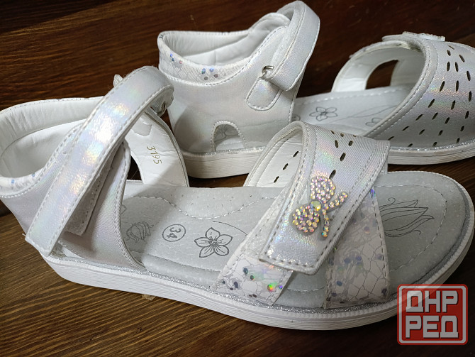 Босоножки белые как новые р.34 нарядные Донецк - изображение 2
