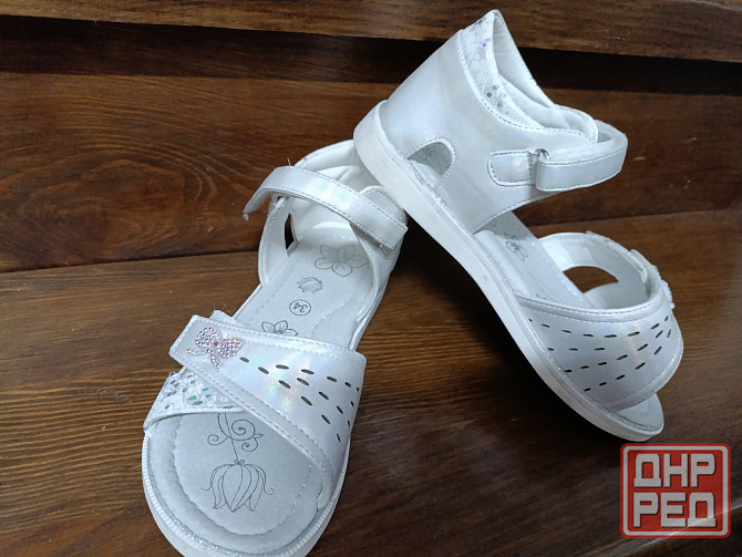 Босоножки белые как новые р.34 нарядные Донецк - изображение 1