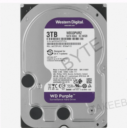 Жёсткий [арт-6896] диск 3.5" Wd Wd33purz Surveillance Purple Sata-Iii 3tb (5400rpm) 64mb Донецк