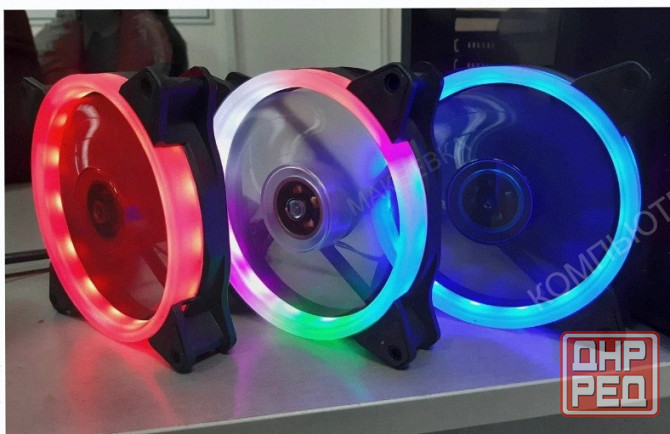 Wjf (ар:арт-2074) вентилятор для компьютера 120мм, 3pin, зелёная подсветка Донецк - изображение 1