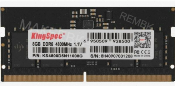 Оперативная (арт:арт-1027) память So-Dimm Kingspec Ddr5 8gb 4800mhz Ks4800d5n11008g Rtl Pc5-38400 Cl Донецк