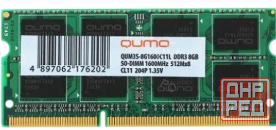 Оперативная (ар:арт-9742) память So-Dimm Qumo 8gb Ddr3-1600 (Qum3s-8g1600c11l) Донецк - изображение 1