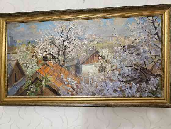 Картина " Май в шахтёрском поселке" Кириченко и.в. Донецк