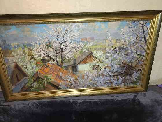 Картина " Май в шахтёрском поселке" Кириченко и.в. Донецк