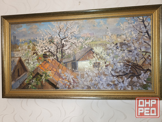 Картина " Май в шахтёрском поселке" Кириченко и.в. Донецк - изображение 3