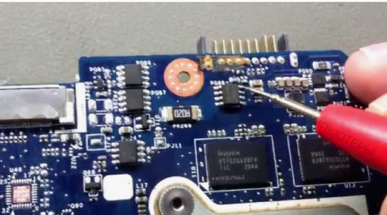 Ремонт (арт:арт-9521) цепей питания в ноутбуке, сервис "рембук" Донецк