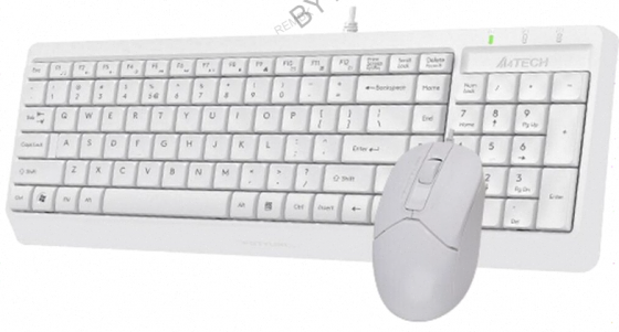 Клавиатура (арт:арт-7173) + мышь A4tech Fstyler F1512 клав:белый мышь:белый Usb Донецк