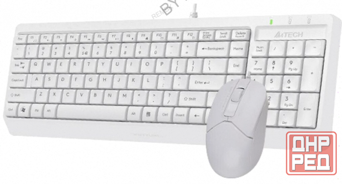 Клавиатура (арт:арт-7173) + мышь A4tech Fstyler F1512 клав:белый мышь:белый Usb Донецк - изображение 1