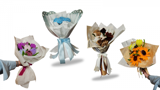 Букеты из пушистой синельной проволоки ручной работы Донецк