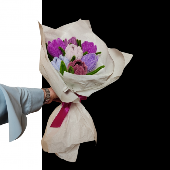 Букеты из пушистой синельной проволоки ручной работы Донецк