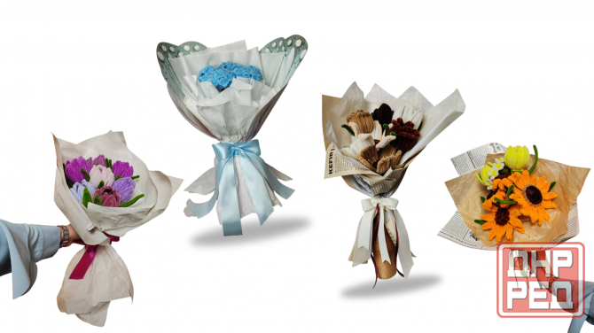 Букеты из пушистой синельной проволоки ручной работы Донецк - изображение 1